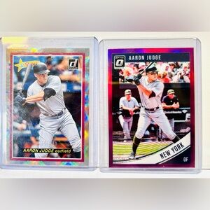 2- YANKEES AARON JUDGE 2018 PANINI REFRACTOR CARDS! Both Beautiful Clean & Mint.